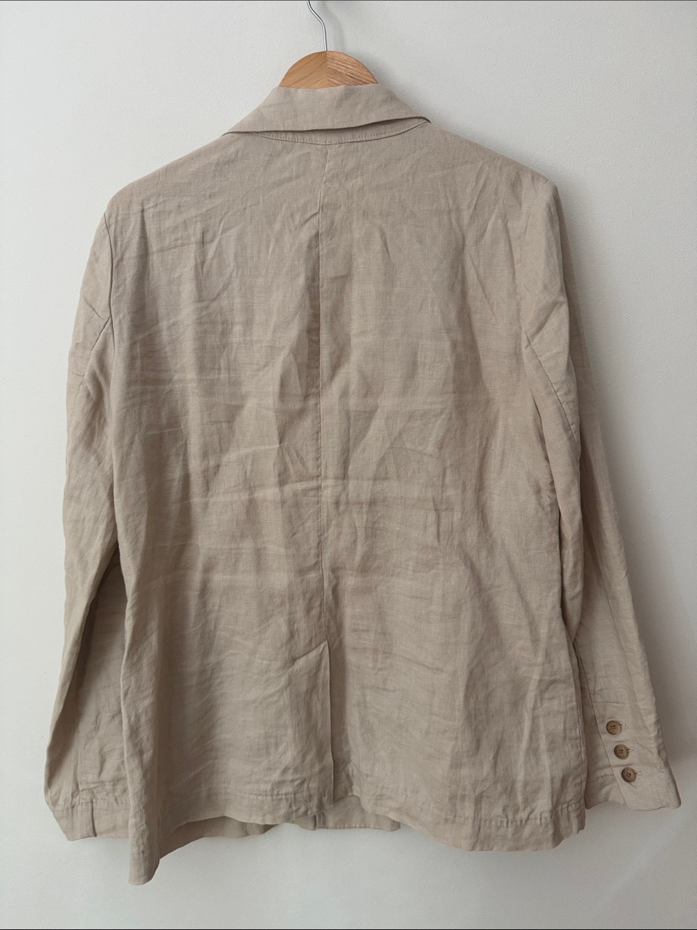 Quince | 100% European Linen One-Button Blazer in Natural Driftwood | Size M - Picture 3 of 9